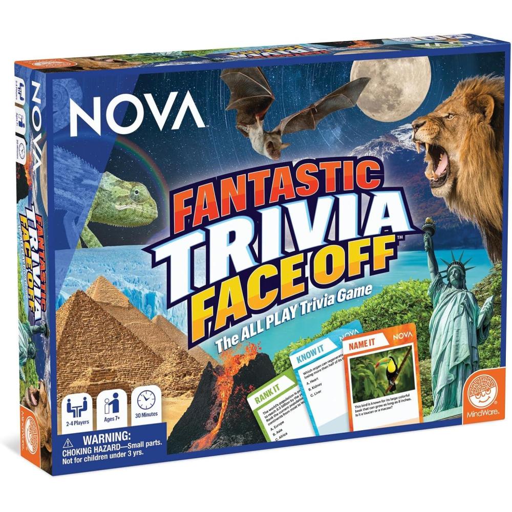 image:imageMindWare NOVA Fantastic Trivia Face Off Family Trivia Game for Kids 24 Players 400 MindBlowing Questions Ages 7