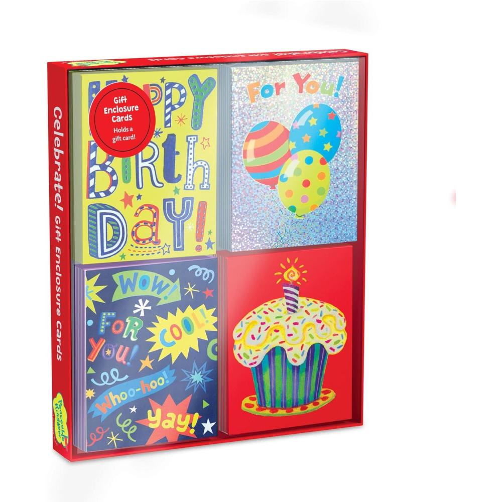 image:imagePeaceable Kingdom Celebration Enclosure Card Assortment Colorful Greeting Cards With Matching Envelopes For Birthdays Parties Congratulations Thank You Notes Blank Inside For Writing 20 Card Set