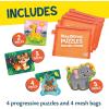 Peaceable Kingdom Play & Grow Puzzles: Adorable Animals Level 1 – Progressive Toddler Puzzles for Ages 2+, 2–5 Piece Puzzles