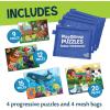 Peaceable Kingdom Play & Grow Puzzles: Animal Adventures Level 2 – Progressive Toddler Puzzles for Ages 2+, 9 to 20 Pieces