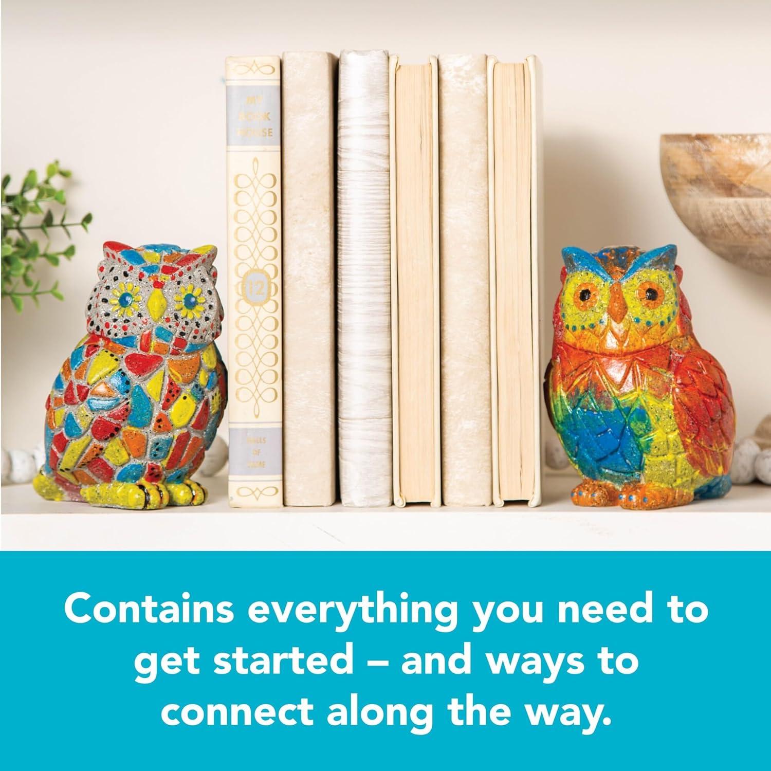 image:imageMindWare Two Creative Friendship Owls Stone Dcor Painting Craft Kit for Two Ideal Kids Arts amp Crafts Kit for Ages 8 amp Up Learn How to Paint