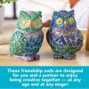 MindWare Two Creative Friendship Owls Stone Décor Painting Craft Kit for Two – Ideal Kids Arts & Crafts Kit for Ages 8 & Up – Learn How to Paint