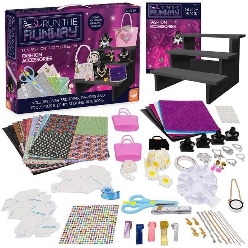 image:imageMindWare Fashion Designer Kits Ages 8 Run The Runway DIY Craft Kit for Girls Creative Learning Activity for Kids Design Bags amp Jewelry