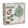 MindWare Sensory Sprouts Infant Essentials Set – Baby Sensory Toys for Ages 3+ Months – Crinkle Paper with Ribbons, Teether, and Spinner – Tactile Play & Development – Montessori Toys