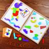MindWare Imagination Magnets – Imaginative play with magentic shapes – 42 wooden blocks 50 full-color puzzle cards