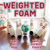 MindWare Oh So Fun! Deluxe Bowling Pins, Ball & Rug Set – Safe & Fun Foam Bowling Set for Kids Ages 3 & Up