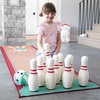 MindWare Oh So Fun! Deluxe Bowling Pins, Ball & Rug Set – Safe & Fun Foam Bowling Set for Kids Ages 3 & Up