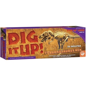 MindWare Dig It up Tyrannosaurus Rex Fossil Excavation Kit – Dinosaur Stem Toy for Kids – Includes Fossil Block, Hammer, Chisels, Brush, & Sponge