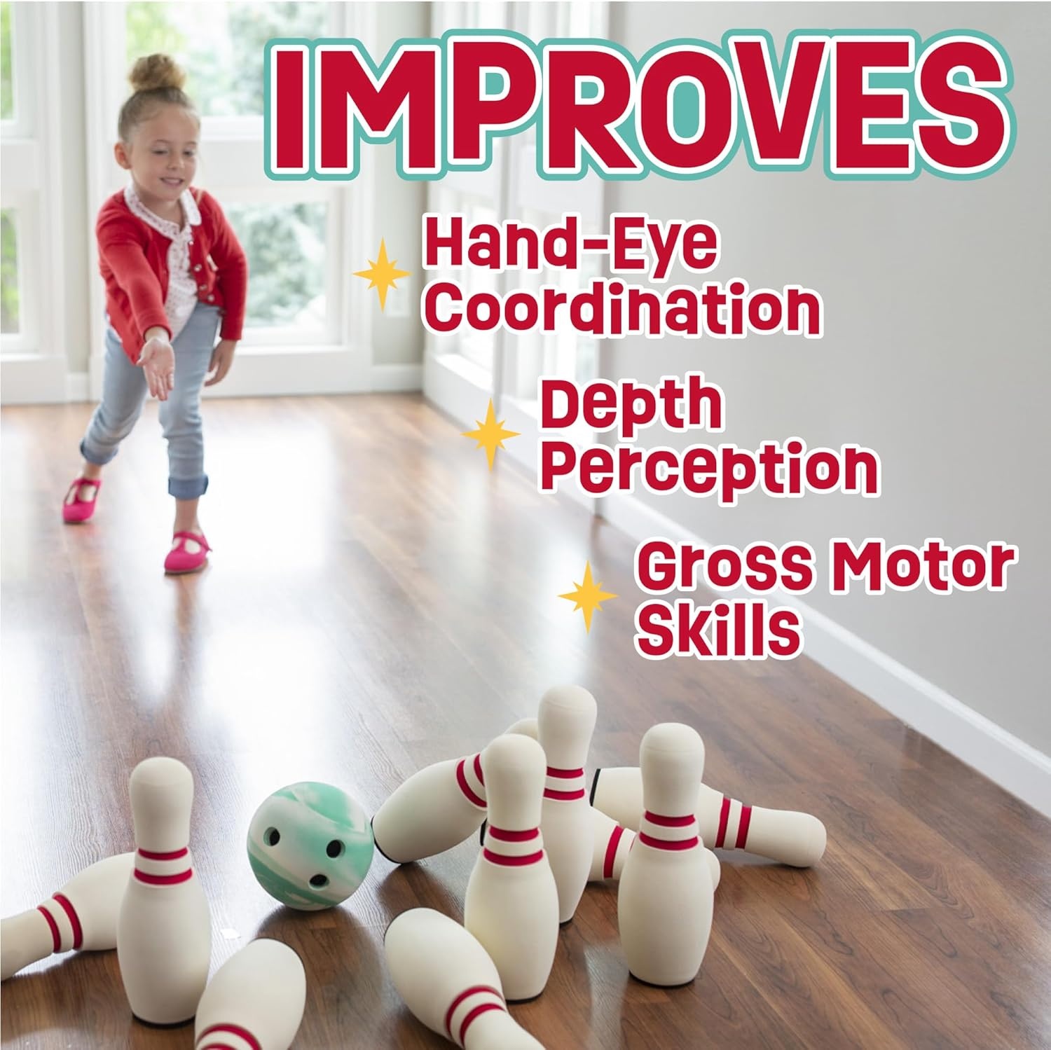 image:imageMindWare Oh So Fun Deluxe Bowling Set Safe amp Fun Foam Bowling Set for Kids Ages 3 amp Up