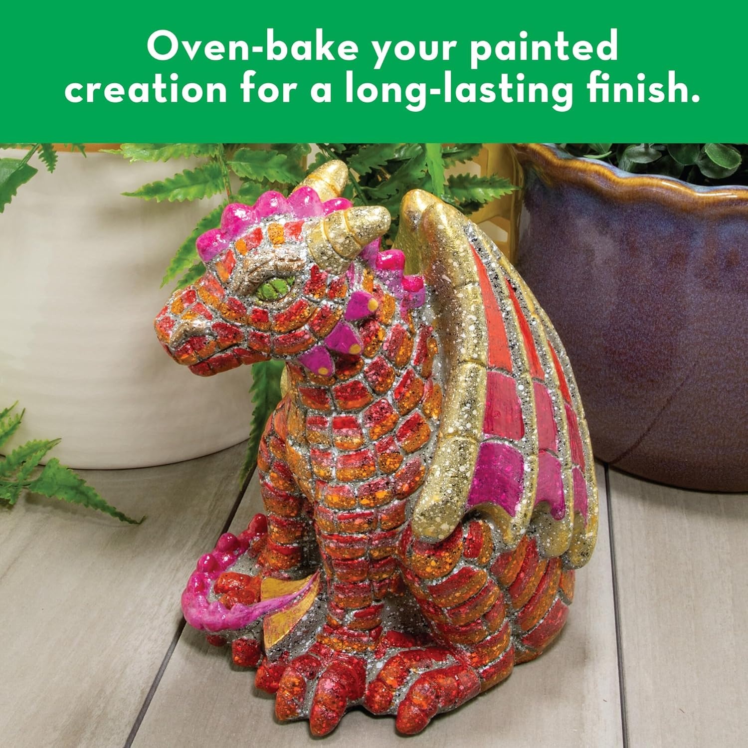 image:imageMindWare Paint Your Own Stone Dragon Outdoor Garden Fantasy Decor DIY Craft Kit for Ages 8