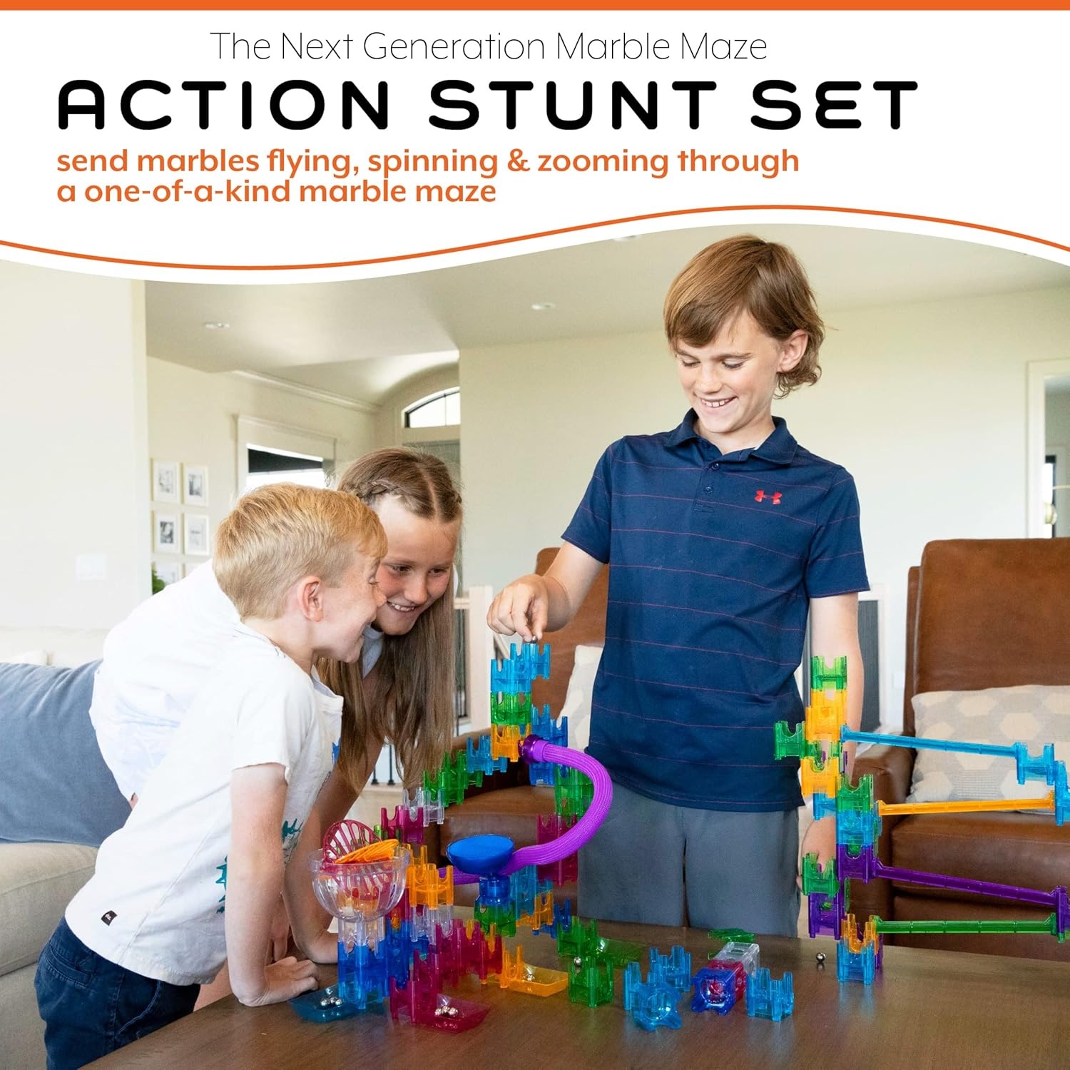 image:imageMindWare QBAMaze Action Stunt Set The Next Generation Marble Maze Kids Toys STEM Marble Run Recommended for Ages 6 Educational Gift for Boys and Girls