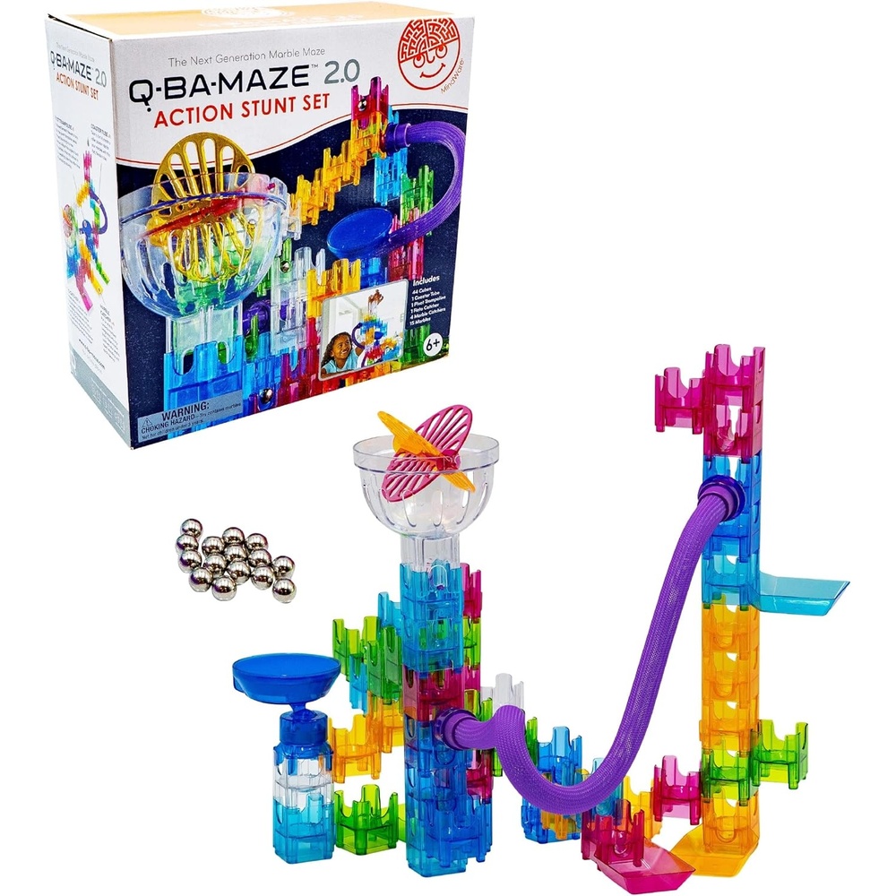 image:imageMindWare QBAMaze Action Stunt Set The Next Generation Marble Maze Kids Toys STEM Marble Run Recommended for Ages 6 Educational Gift for Boys and Girls